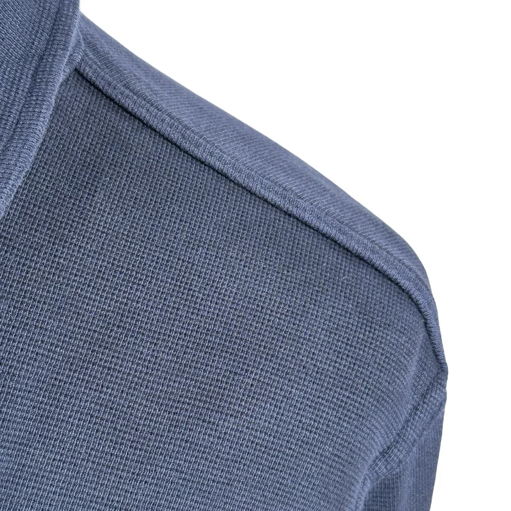 J.‎ Crew Oarsman Men's Long Sleeve Button Up Shirt Navy Blue Waffle XL
